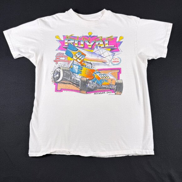 Vintage 1990 King’s Royal Racing Eldora Speedway Graphic T-Shirt Mens XL Retro - Picture 1 of 9